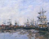 Trouville, the Port at Low Tide - 尤金·布丹